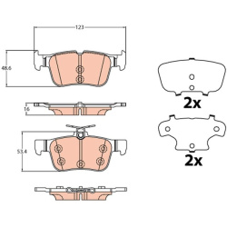  stabdžių trinkelių rinkinys, diskinis stabdys