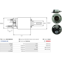  solenoidinis jungiklis, starteris <small>Brand new Bosch</small>