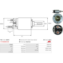  solenoidinis jungiklis, starteris <small>Brand new AS-PL</small>