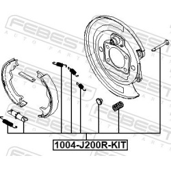  priedų komplektas, stovėjimo stabdžių trinkelės