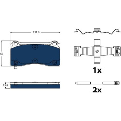  stabdžių trinkelių rinkinys, diskinis stabdys <small>ELECTRIC BLUE</small>
