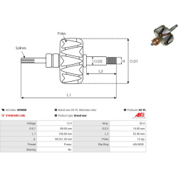 rotorius, kintamosios srovės generatorius <small>AS</small>