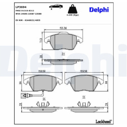  stabdžių trinkelių rinkinys, diskinis stabdys
