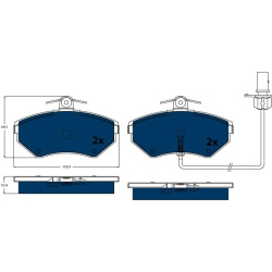  stabdžių trinkelių rinkinys, diskinis stabdys <small>ELECTRIC BLUE</small>