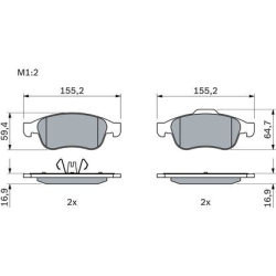  stabdžių trinkelių rinkinys, diskinis stabdys