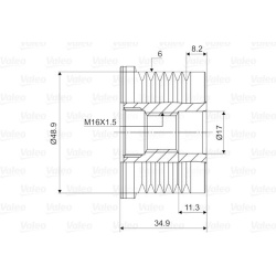  laisvos eigos sankaba, kint. sr. generatorius <small>VALEO NEW SPARE PART</small>