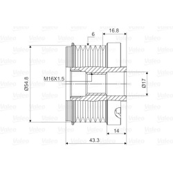  laisvos eigos sankaba, kint. sr. generatorius <small>VALEO NEW SPARE PART</small>