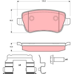  stabdžių trinkelių rinkinys, diskinis stabdys