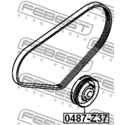  įtempiklio skriemulys, V formos rumbuotas diržas