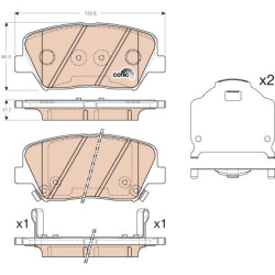  stabdžių trinkelių rinkinys, diskinis stabdys <small>COTEC</small>