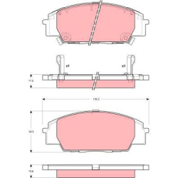  stabdžių trinkelių rinkinys, diskinis stabdys