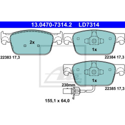  stabdžių trinkelių rinkinys, diskinis stabdys <small>ATE Ceramic</small>