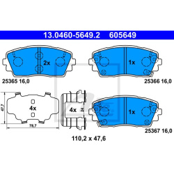  stabdžių trinkelių rinkinys, diskinis stabdys
