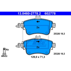  stabdžių trinkelių rinkinys, diskinis stabdys