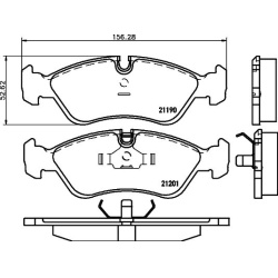  stabdžių trinkelių rinkinys, diskinis stabdys