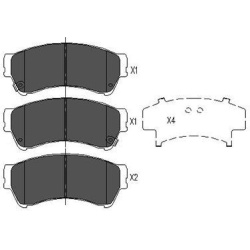  stabdžių trinkelių rinkinys, diskinis stabdys