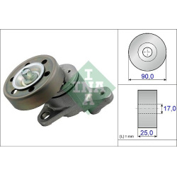  diržo įtempiklis, V formos rumbuotas diržas