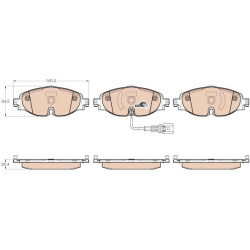  stabdžių trinkelių rinkinys, diskinis stabdys <small>COTEC</small>