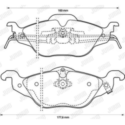  stabdžių trinkelių rinkinys, diskinis stabdys