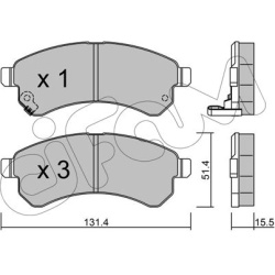  stabdžių trinkelių rinkinys, diskinis stabdys