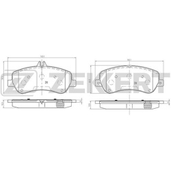  stabdžių trinkelių rinkinys, diskinis stabdys