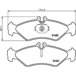  stabdžių trinkelių rinkinys, diskinis stabdys