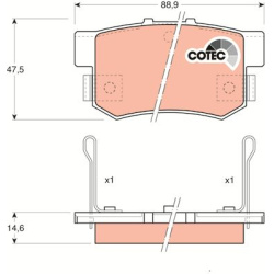  stabdžių trinkelių rinkinys, diskinis stabdys <small>COTEC</small>