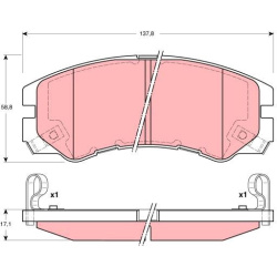  stabdžių trinkelių rinkinys, diskinis stabdys