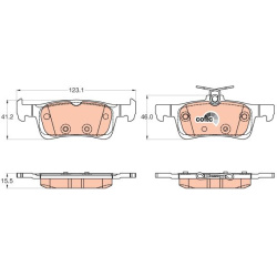  stabdžių trinkelių rinkinys, diskinis stabdys <small>COTEC</small>