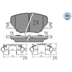  stabdžių trinkelių rinkinys, diskinis stabdys <small>MEYLE-PD: Advanced performance and design.</small>