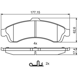  stabdžių trinkelių rinkinys, diskinis stabdys
