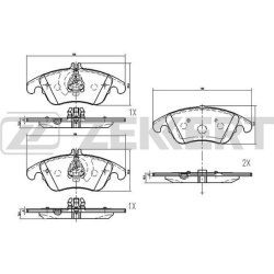  stabdžių trinkelių rinkinys, diskinis stabdys