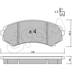  stabdžių trinkelių rinkinys, diskinis stabdys