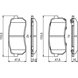  stabdžių trinkelių rinkinys, diskinis stabdys