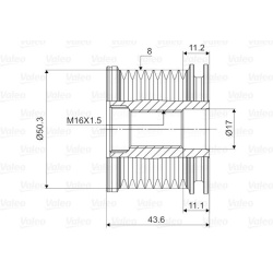  laisvos eigos sankaba, kint. sr. generatorius <small>VALEO NEW SPARE PART</small>