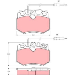  stabdžių trinkelių rinkinys, diskinis stabdys