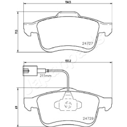  stabdžių trinkelių rinkinys, diskinis stabdys