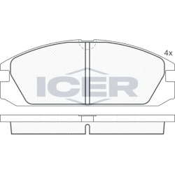  stabdžių trinkelių rinkinys, diskinis stabdys