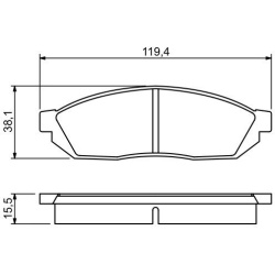  stabdžių trinkelių rinkinys, diskinis stabdys