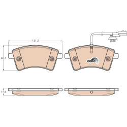  stabdžių trinkelių rinkinys, diskinis stabdys <small>COTEC</small>