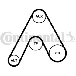 V formos rumbuotas diržas, komplektas
