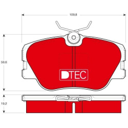  stabdžių trinkelių rinkinys, diskinis stabdys <small>DTEC COTEC</small>