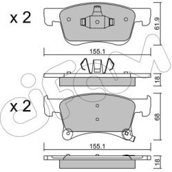  stabdžių trinkelių rinkinys, diskinis stabdys