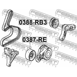  kreipiantysis skriemulys, V formos rumbuotas diržas