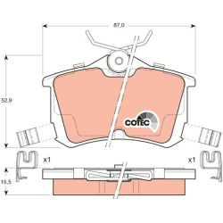  stabdžių trinkelių rinkinys, diskinis stabdys <small>COTEC</small>