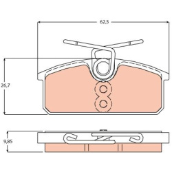  stabdžių trinkelių rinkinys, diskinis stabdys