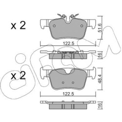  stabdžių trinkelių rinkinys, diskinis stabdys