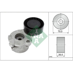  diržo įtempiklis, V formos rumbuotas diržas