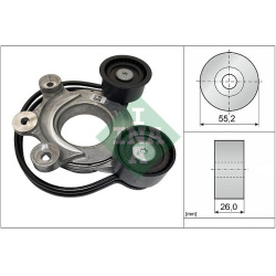  diržo įtempiklis, V formos rumbuotas diržas