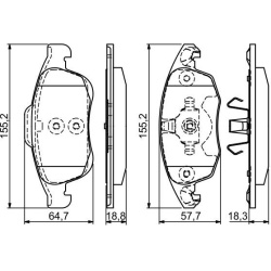  stabdžių trinkelių rinkinys, diskinis stabdys